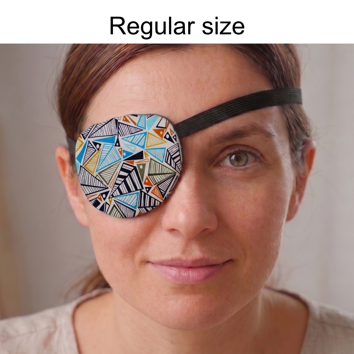 3D Adjustable Cotton Eye Patch Geometric Design | Amblyopia & Astigmatism Eye Cover - Image 3