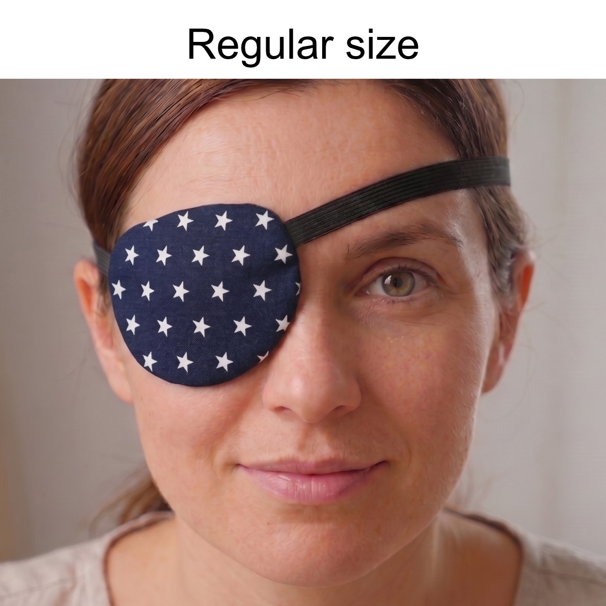 3D Adjustable Cotton Eye Patch Stars on Navy Design | Amblyopia & Astigmatism Eye Cover - Image 3