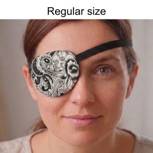 3D Adjustable Cotton Eye Patch | Black and White Design | Amblyopia & Astigmatism Eye Cover