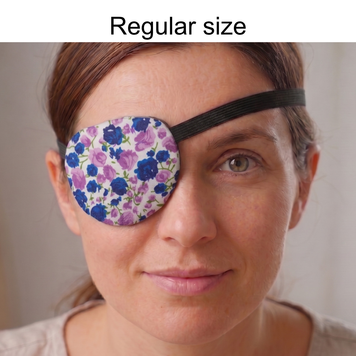 3D Adjustable Cotton Eye Patch | Blue and Lilac Design | Amblyopia & Astigmatism Eye Cover - Image 3