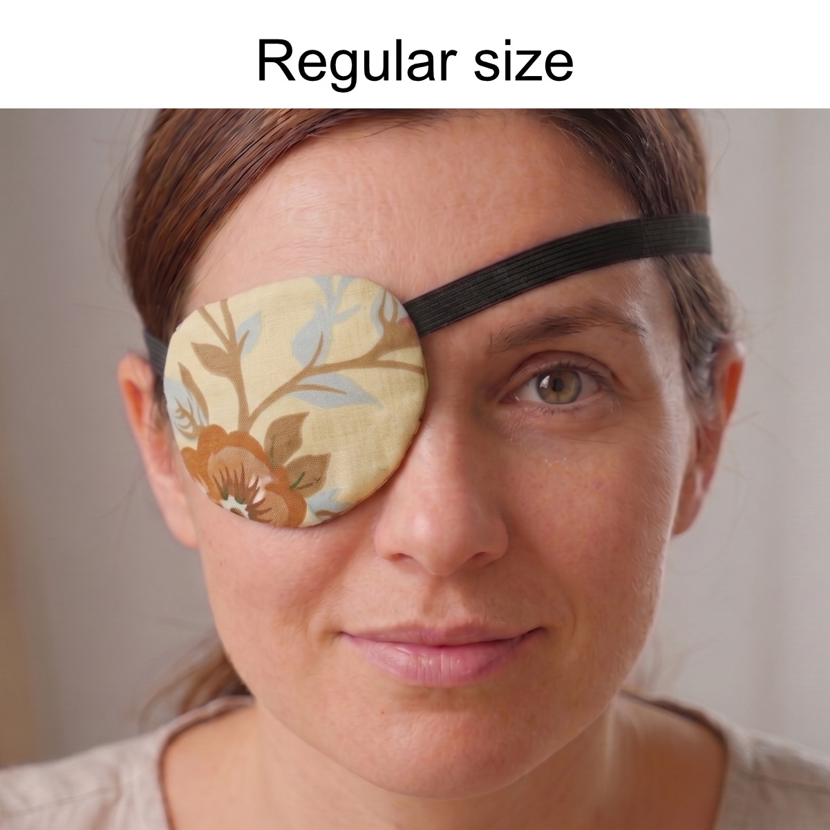 3D Adjustable Cotton Eye Patch | Botanical Design | Amblyopia & Astigmatism Eye Cover - Image 3