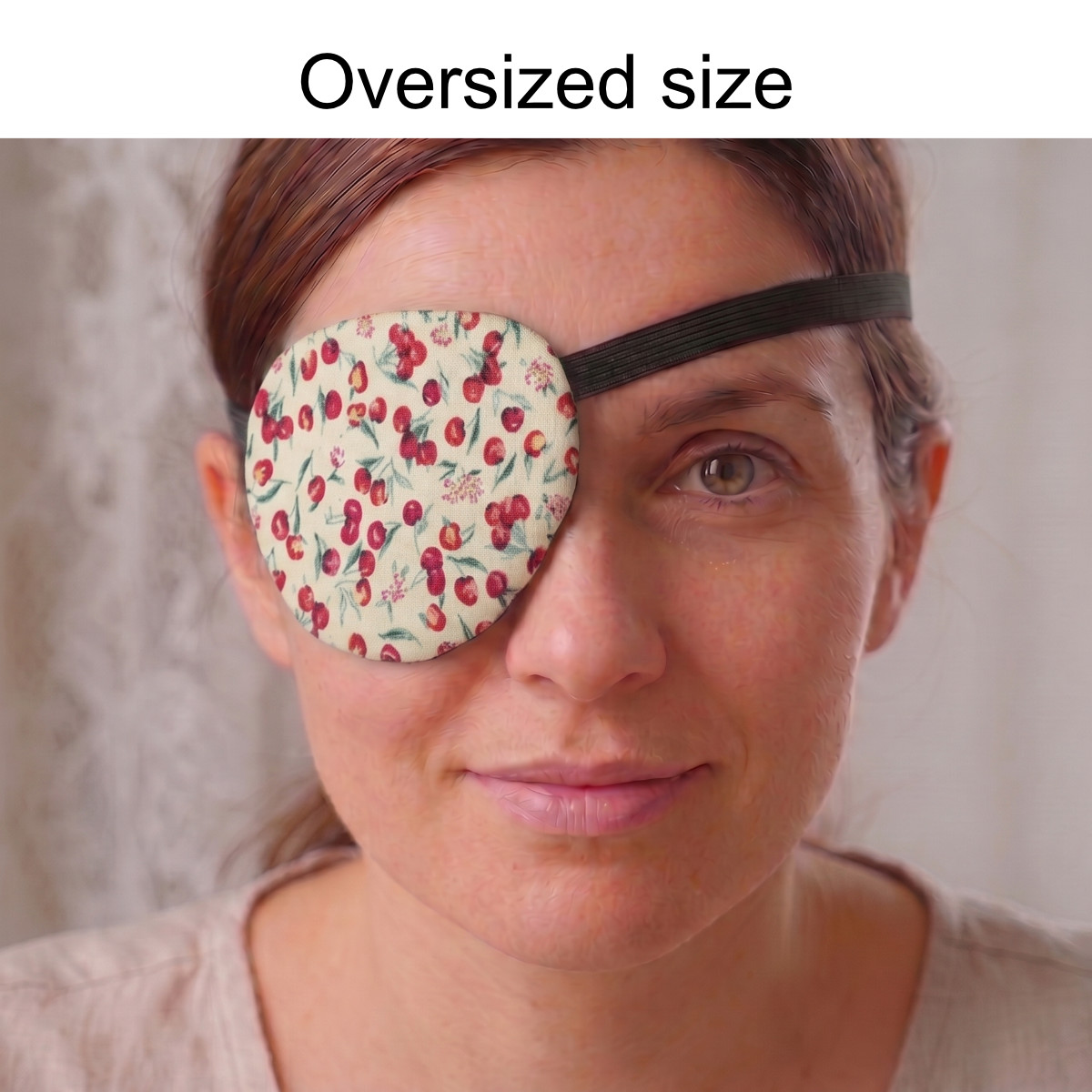 3D Adjustable Cotton Eye Patch Cherry Design | Amblyopia & Astigmatism Eye Cover - Image 4
