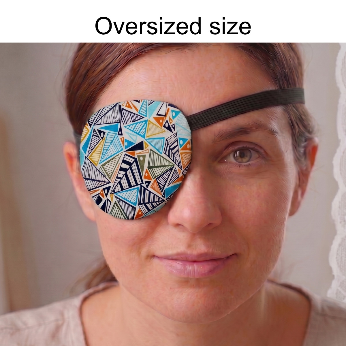 3D Adjustable Cotton Eye Patch Geometric Design | Amblyopia & Astigmatism Eye Cover - Image 4