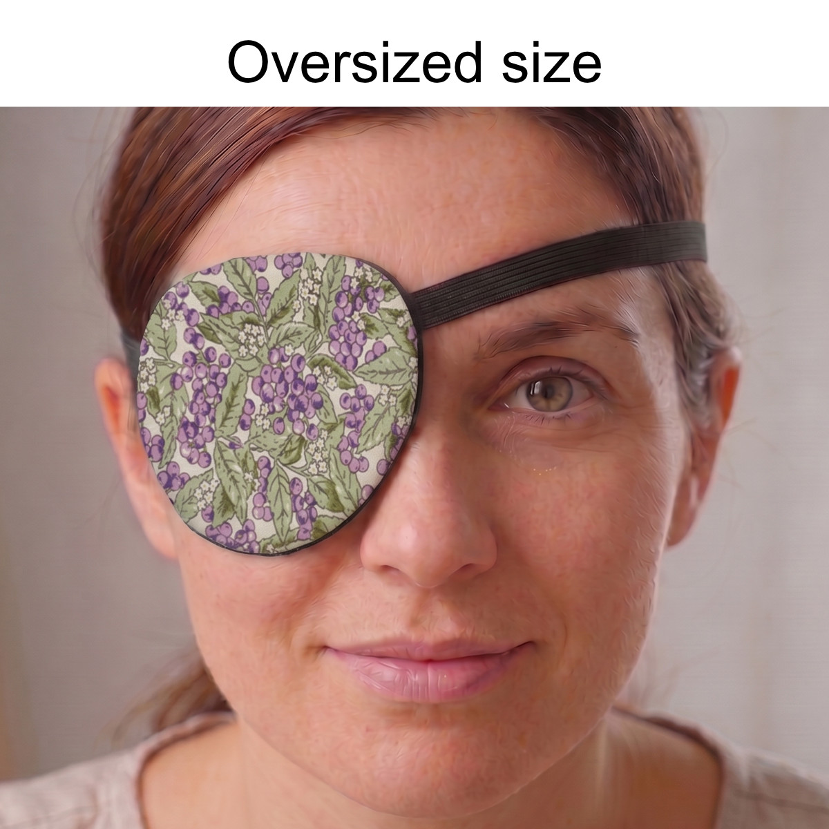 3D Adjustable Cotton Eye Patch Lilac Berry Design | Amblyopia & Astigmatism Eye Cover - Image 4
