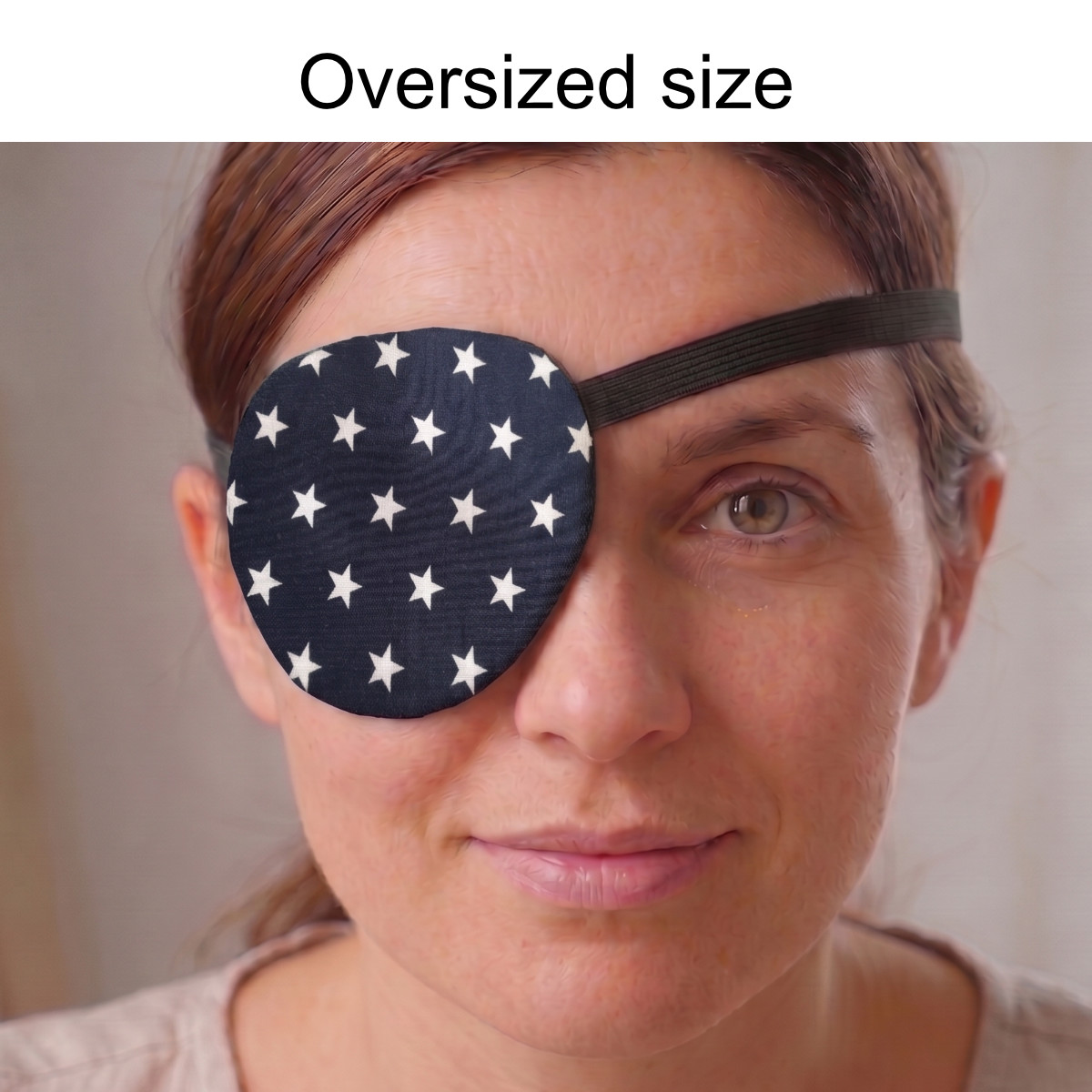 3D Adjustable Cotton Eye Patch Stars on Navy Design | Amblyopia & Astigmatism Eye Cover - Image 4