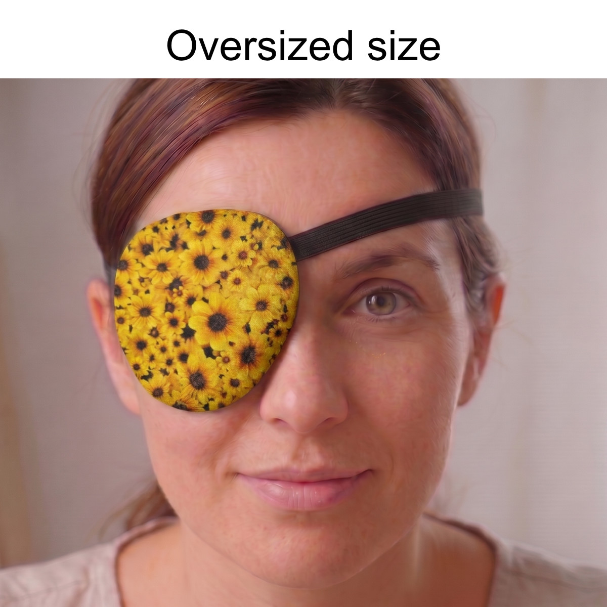 3D Adjustable Cotton Eye Patch Yellow Flowers | Amblyopia & Astigmatism Eye Cover - Image 4