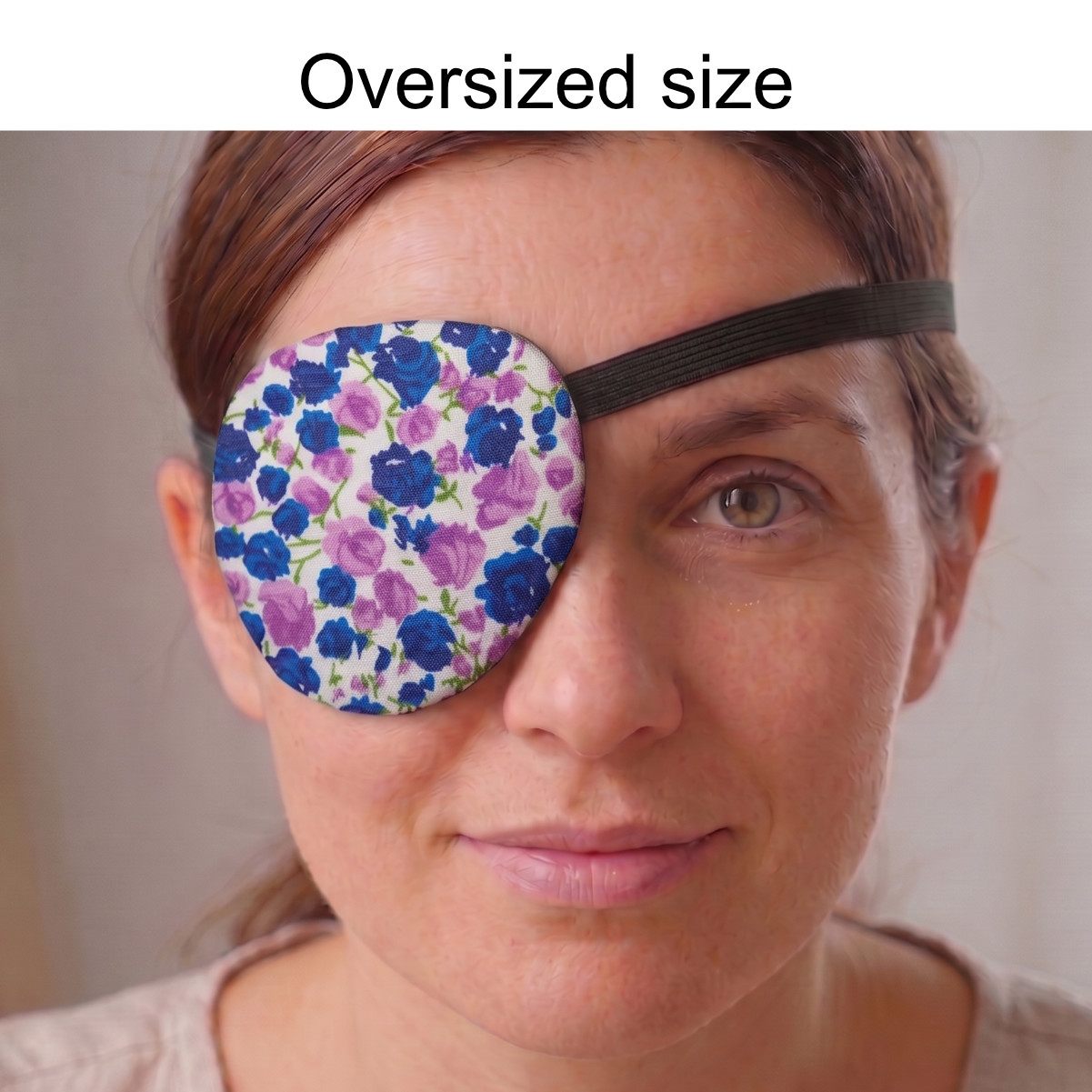 3D Adjustable Cotton Eye Patch | Blue and Lilac Design | Amblyopia & Astigmatism Eye Cover - Image 4