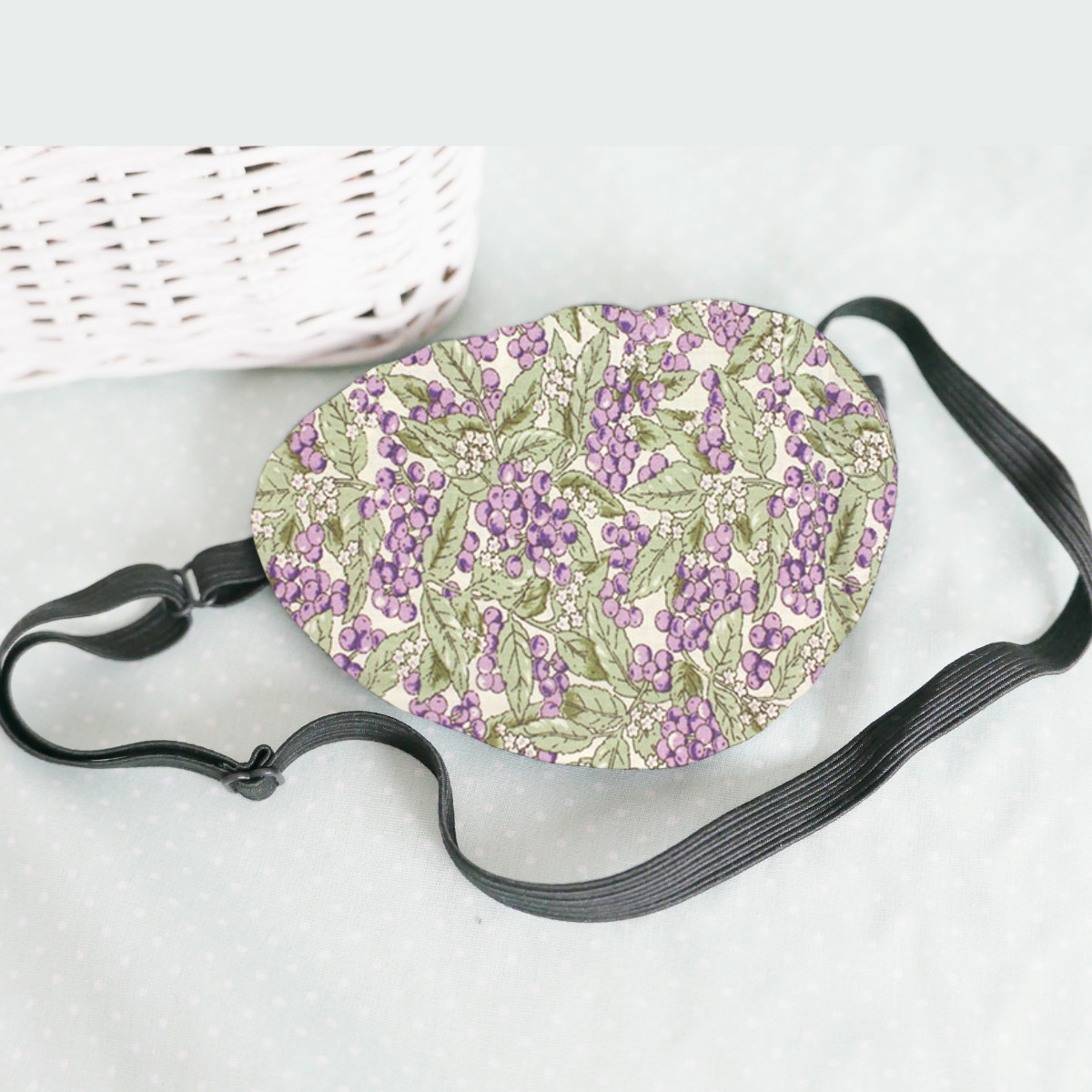 3D Adjustable Cotton Eye Patch Lilac Berry Design | Amblyopia & Astigmatism Eye Cover - Image 5