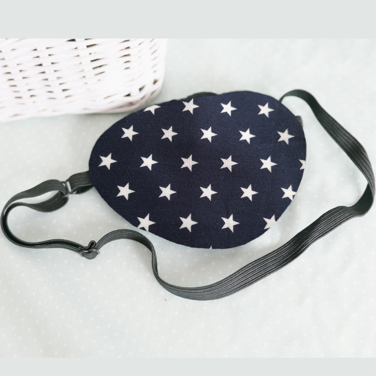 3D Adjustable Cotton Eye Patch Stars on Navy Design | Amblyopia & Astigmatism Eye Cover - Image 5