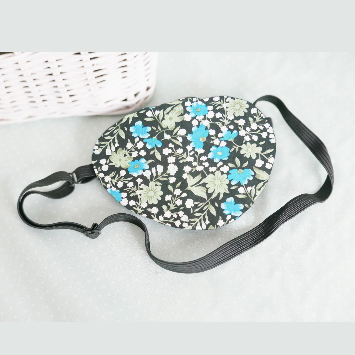 3D Adjustable Cotton Eye Patch Turquoise Flowers | Amblyopia & Astigmatism Eye Cover - Image 5