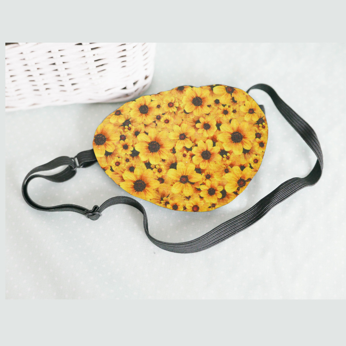 3D Adjustable Cotton Eye Patch Yellow Flowers | Amblyopia & Astigmatism Eye Cover - Image 5