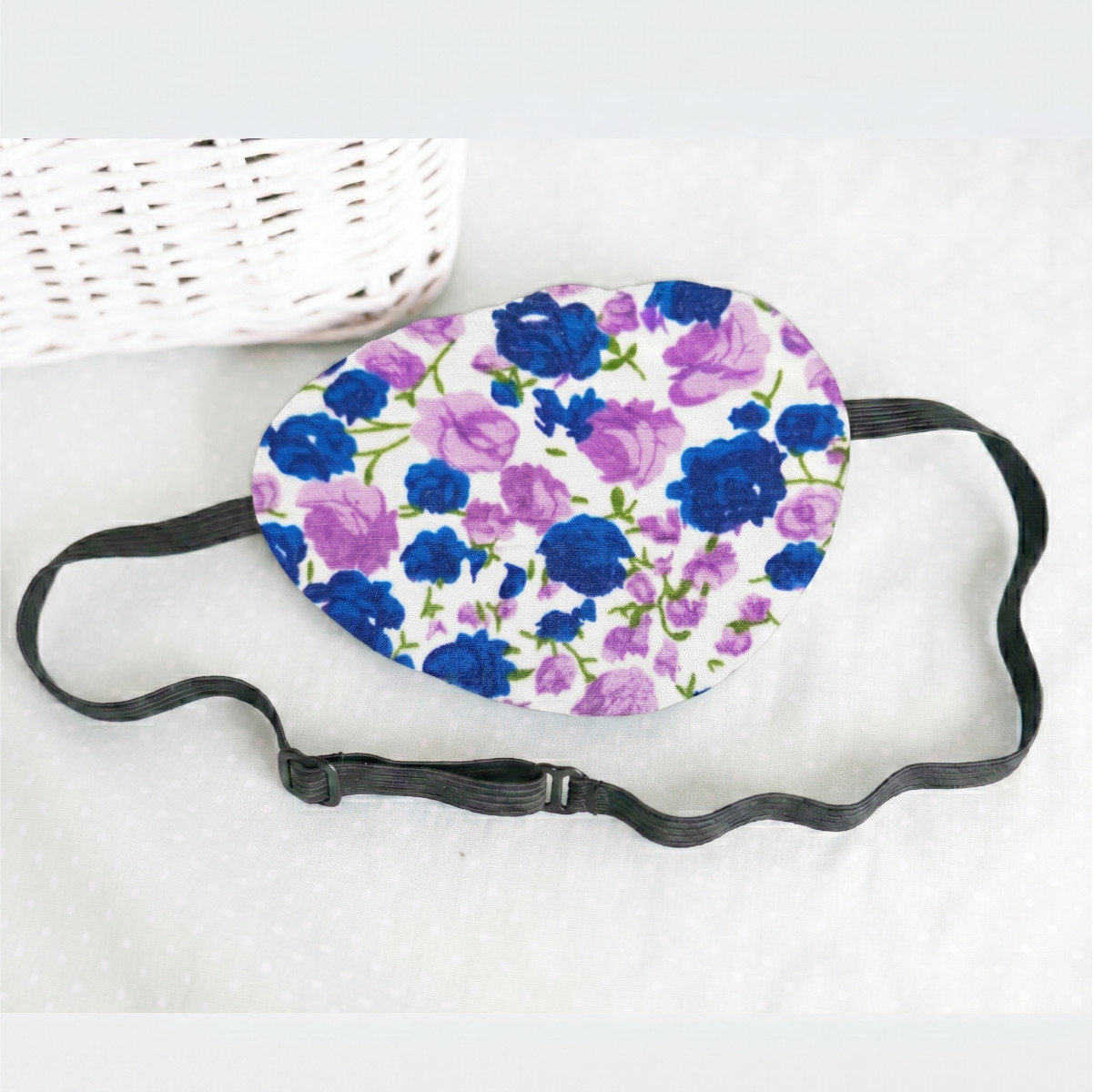 3D Adjustable Cotton Eye Patch | Blue and Lilac Design | Amblyopia & Astigmatism Eye Cover - Image 5