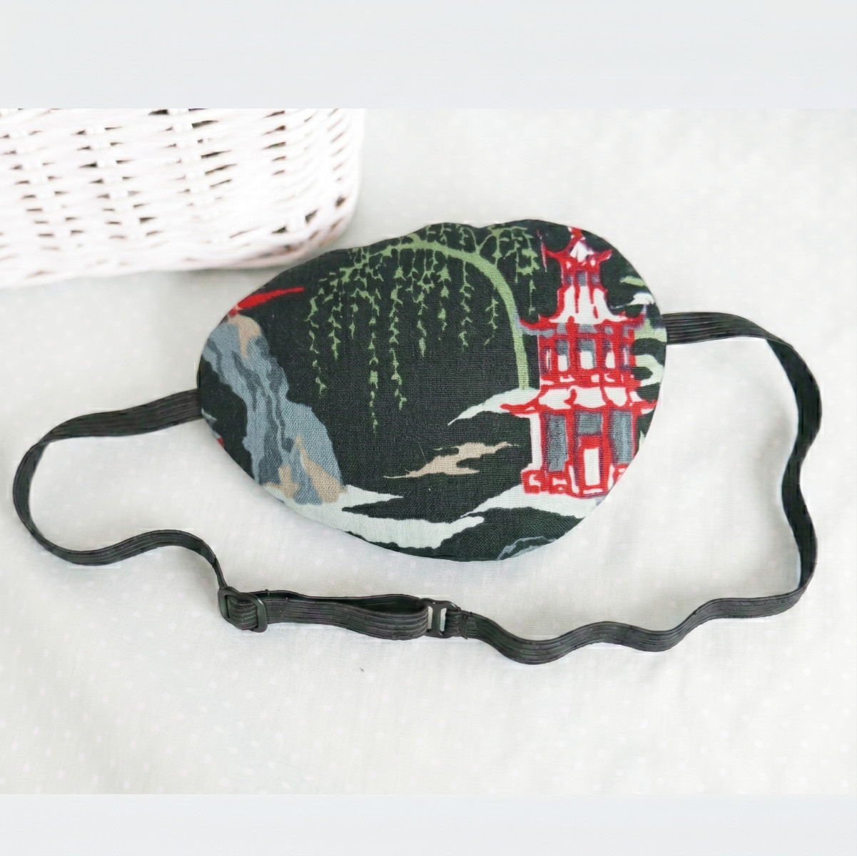 3D Adjustable Cotton Eye Patch | Dark Japanese Garden Design | Amblyopia & Astigmatism Eye Cover - Image 5