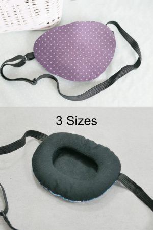 3D Adjustable Cotton Eye Patch Dots on Lilac Design | Amblyopia & Astigmatism Eye Cover
