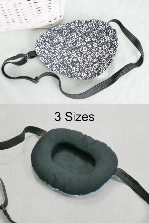 3D Adjustable Cotton Eye Patch Black-White Floral Design | Sleeping Mask for Amblyopia & Astigmatism