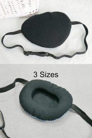 3D Adjustable Cotton Eye Patch Black Design | Amblyopia & Astigmatism Eye Cover