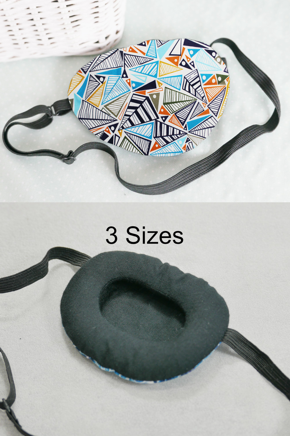3D Adjustable Cotton Eye Patch Geometric Design | Amblyopia & Astigmatism Eye Cover