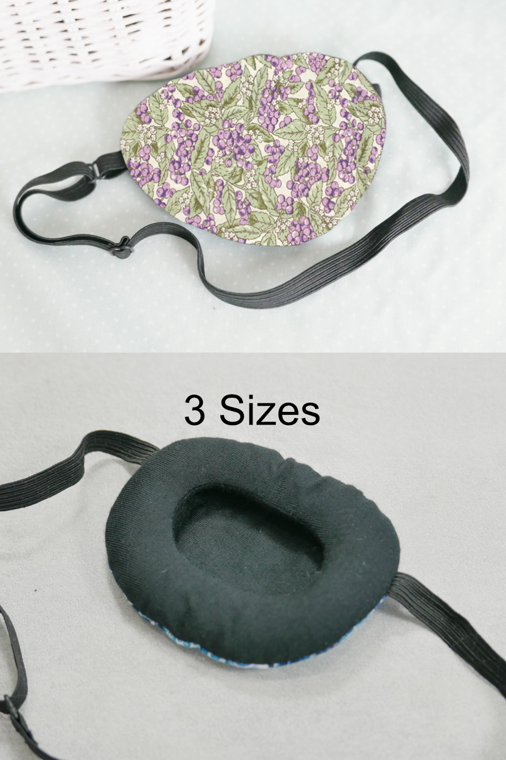3D Adjustable Cotton Eye Patch Lilac Berry Design | Amblyopia & Astigmatism Eye Cover