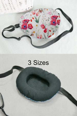 3D Adjustable Cotton Eye Patch Poppy Design | Amblyopia & Astigmatism Eye Cover