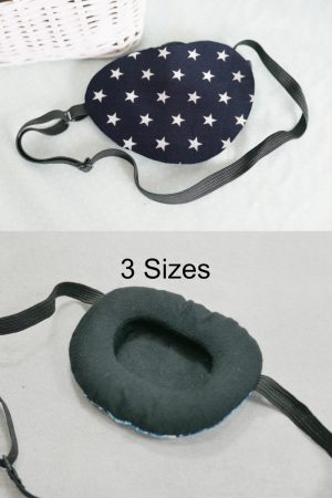 3D Adjustable Cotton Eye Patch Stars on Navy Design | Amblyopia & Astigmatism Eye Cover