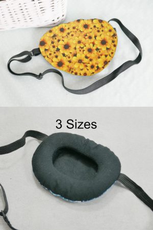 3D Adjustable Cotton Eye Patch Yellow Flowers | Amblyopia & Astigmatism Eye Cover