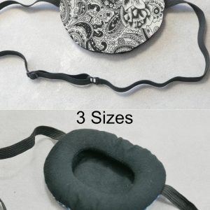 3D Adjustable Cotton Eye Patch | Black and White Design | Amblyopia & Astigmatism Eye Cover