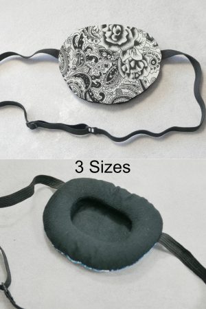 3D Adjustable Cotton Eye Patch | Black and White Design | Amblyopia & Astigmatism Eye Cover