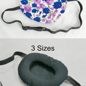 3D Adjustable Cotton Eye Patch | Blue and Lilac Design | Amblyopia & Astigmatism Eye Cover