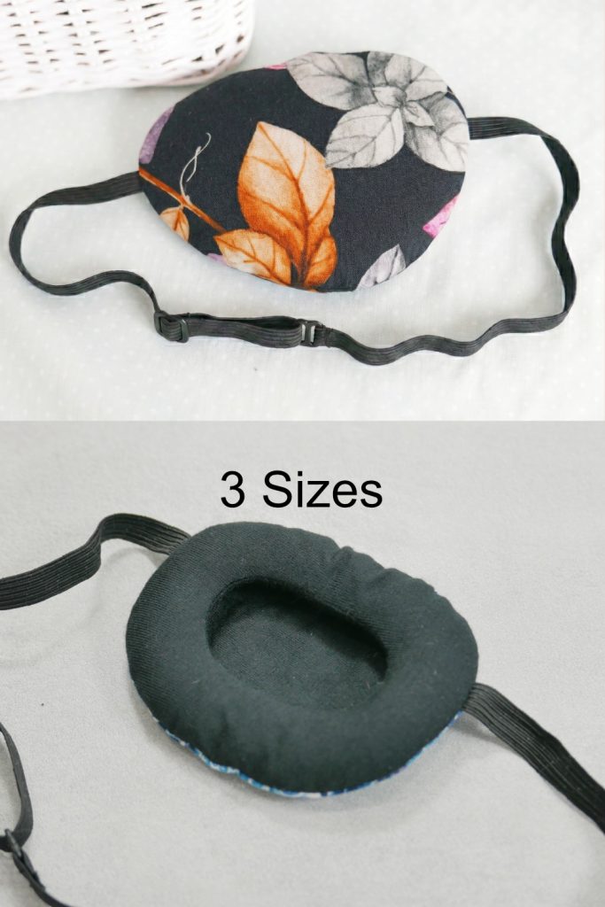 3D Adjustable Cotton Eye Patch | Dark Botanical Elegance Design | Amblyopia & Astigmatism Eye Cover