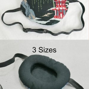 3D Adjustable Cotton Eye Patch | Dark Japanese Garden Design | Amblyopia & Astigmatism Eye Cover