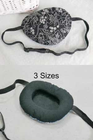 3D Adjustable Cotton Eye Patch | Dark Silver Berry Design | Amblyopia & Astigmatism Eye Cover