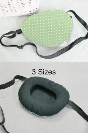 3D Adjustable Cotton Eye Patch Dots on Mint Design | Amblyopia & Astigmatism Eye Cover