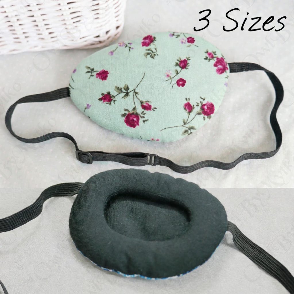3D Adjustable Cotton Eye Patch | Roses Small Design | Amblyopia & Astigmatism Eye Cover