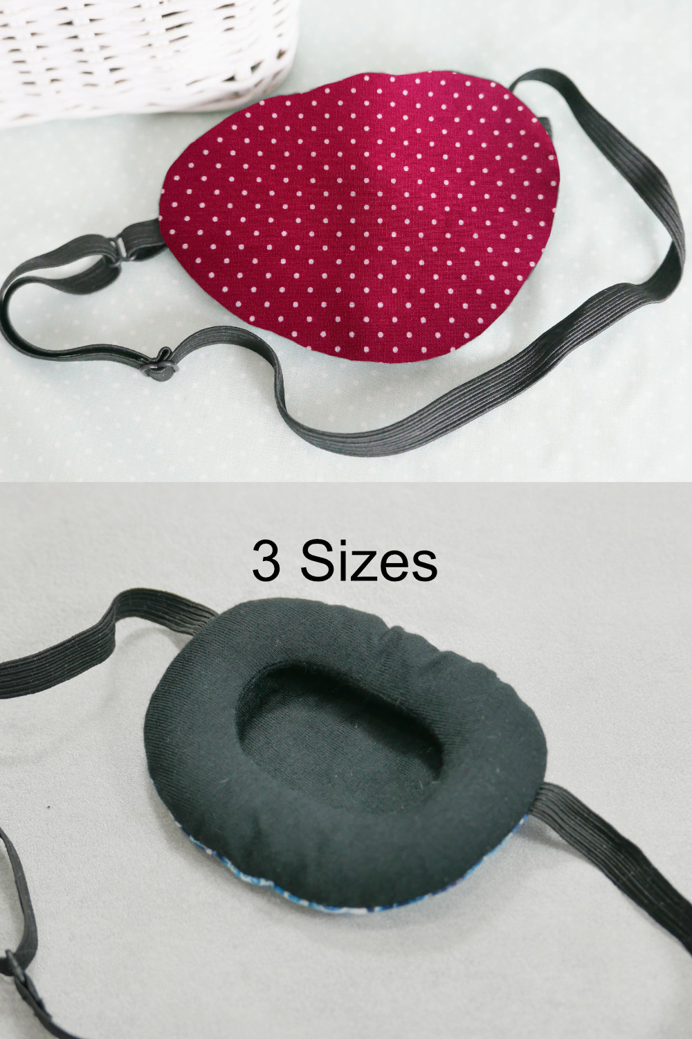 3D Adjustable Cotton Eye Patch Dots on Red Design | Amblyopia & Astigmatism Eye Cover