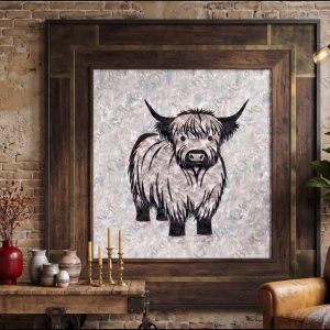 Highland Cow Appliqué Panel PDF Pattern | Farmhouse Sewing Pattern | Scalable Vector PDF | Instant Download