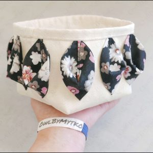 Fabric Storage Box Sewing Pattern PDF | Folded Flower Design | Hidden Seams