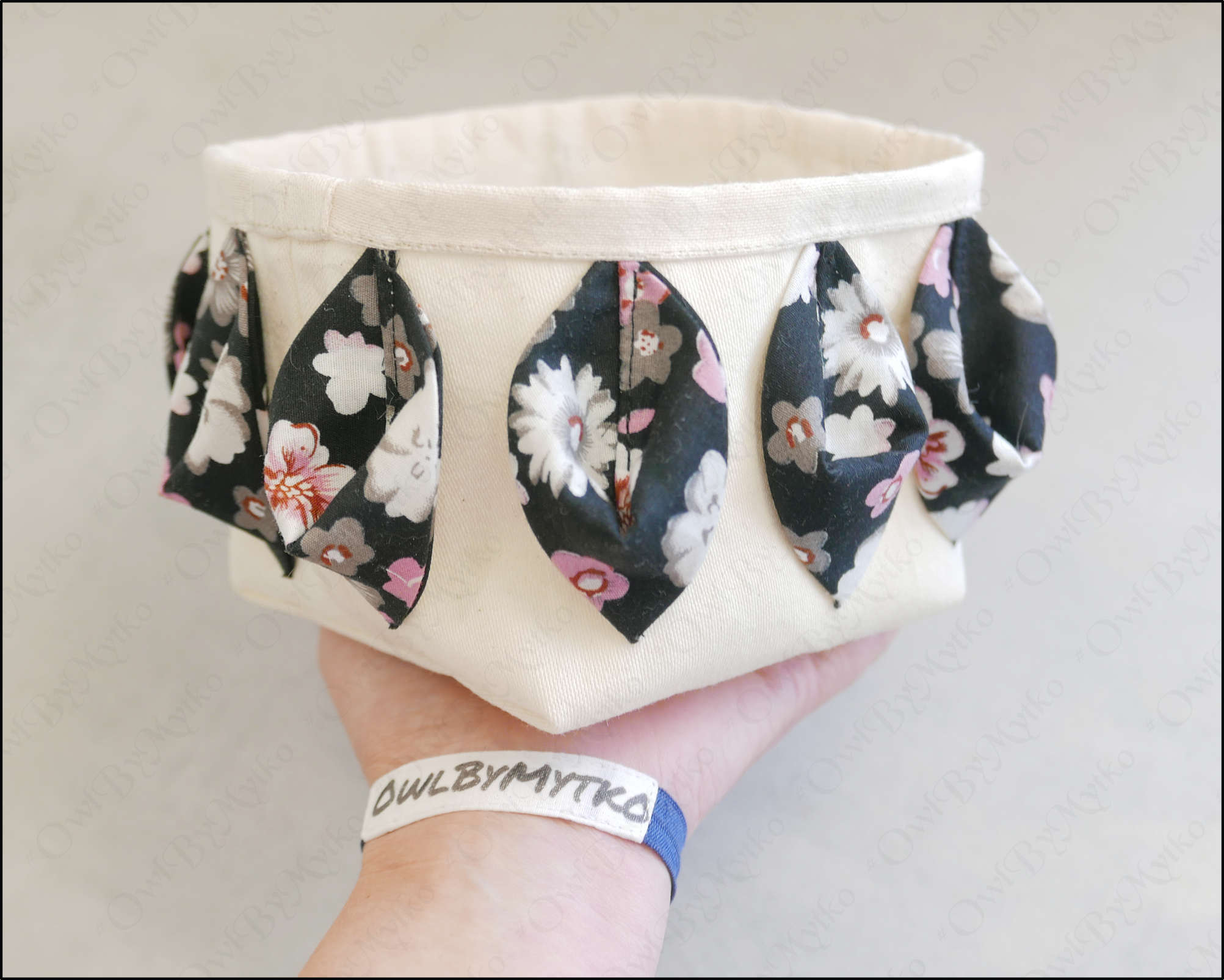 Fabric Storage Box Sewing Pattern PDF | Folded Flower Design | Hidden Seams - Image 2