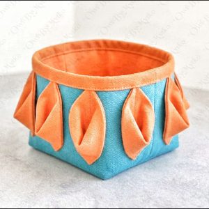 Fabric Storage Box Sewing Pattern PDF | Folded Flower Design | Hidden Seams