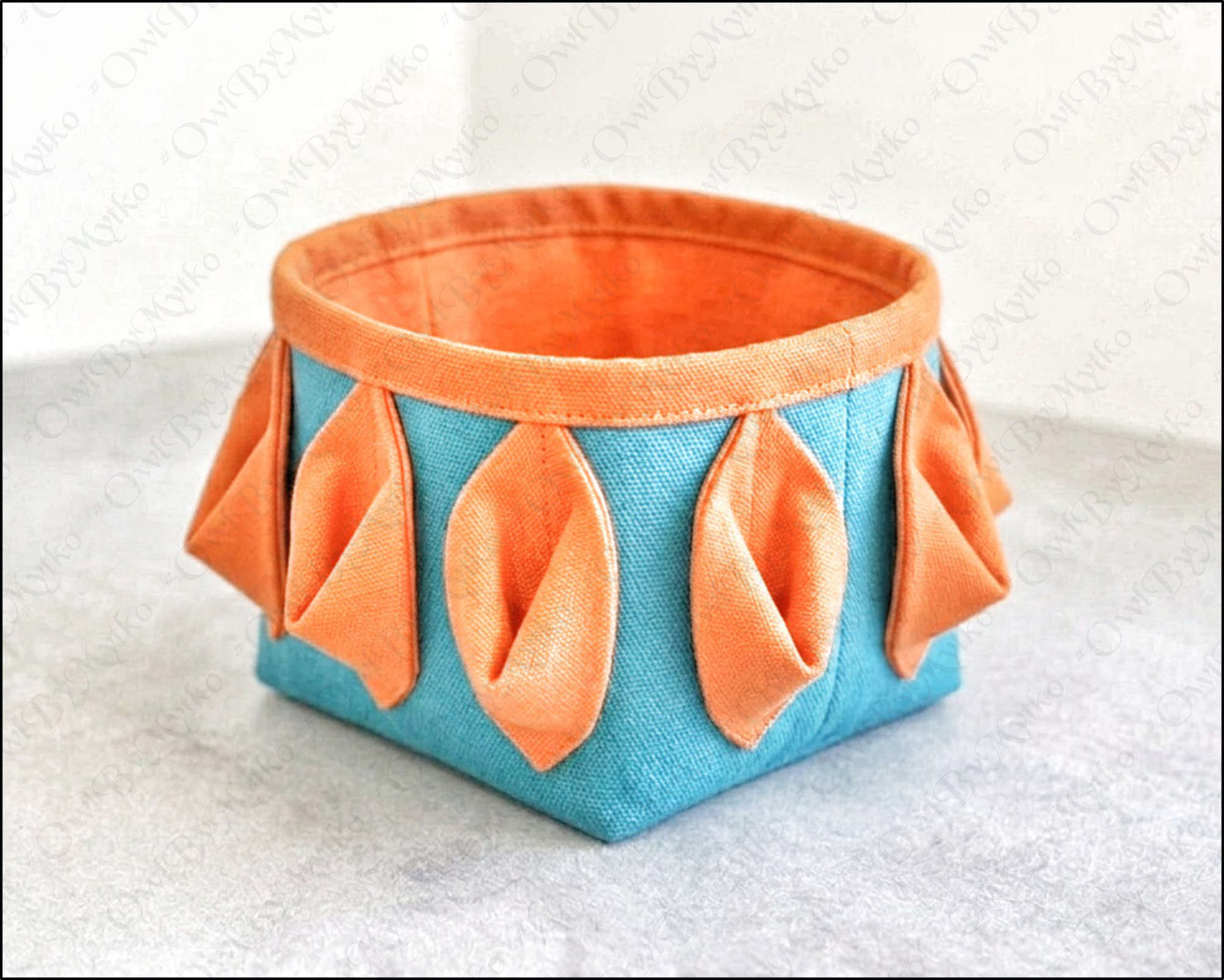 Fabric Storage Box Sewing Pattern PDF | Folded Flower Design | Hidden Seams
