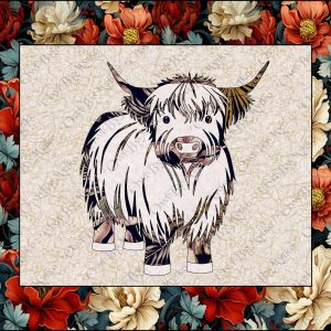 Highland Cow Appliqué Panel PDF Pattern | Farmhouse Sewing Pattern | Scalable Vector PDF | Instant Download