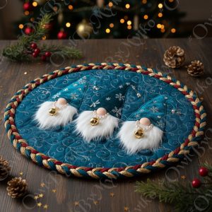 Whimsical Gnome Trio Mat Sewing PDF Pattern – 42 cm (16.5″) Diameter | Templates in A4 & US Letter