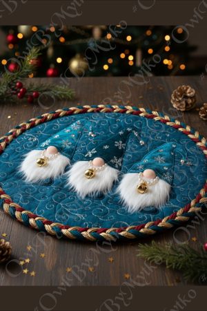 Whimsical Gnome Trio Mat Sewing PDF Pattern – 42 cm (16.5″) Diameter | Templates in A4 & US Letter