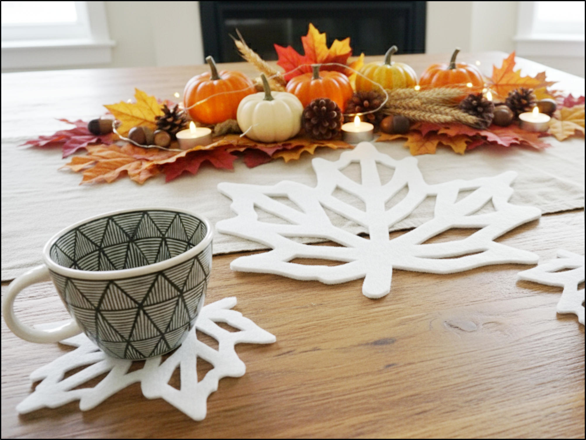 Openwork Leaf Coaster Sewing Pattern | Maple Leaf Coaster PDF Template - Image 6