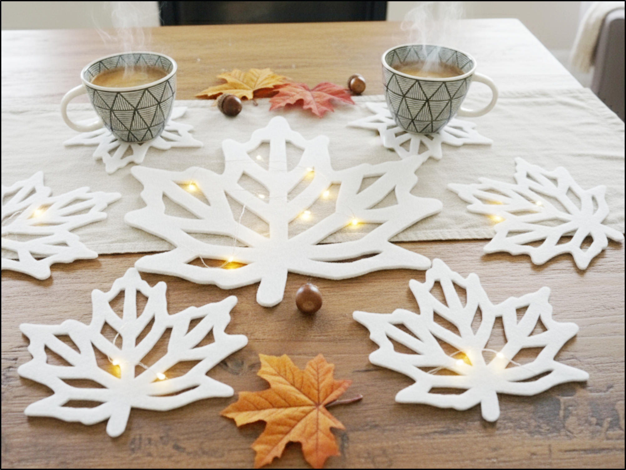 Openwork Leaf Coaster Sewing Pattern | Maple Leaf Coaster PDF Template - Image 5