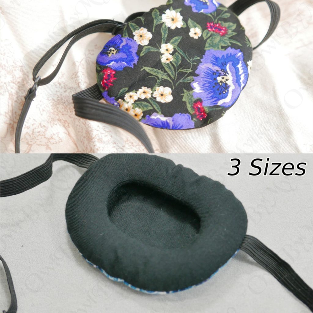 3D Adjustable Cotton Eye Patch Multicolour Flowers Design | Amblyopia & Astigmatism Eye Cover