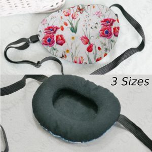 3D Adjustable Cotton Eye Patch Poppy Design | Amblyopia & Astigmatism Eye Cover