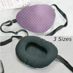 3D Adjustable Cotton Eye Patch Dots on Lilac Design | Amblyopia & Astigmatism Eye Cover