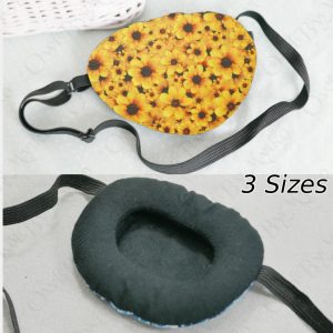3D Adjustable Cotton Eye Patch Yellow Flowers | Amblyopia & Astigmatism Eye Cover