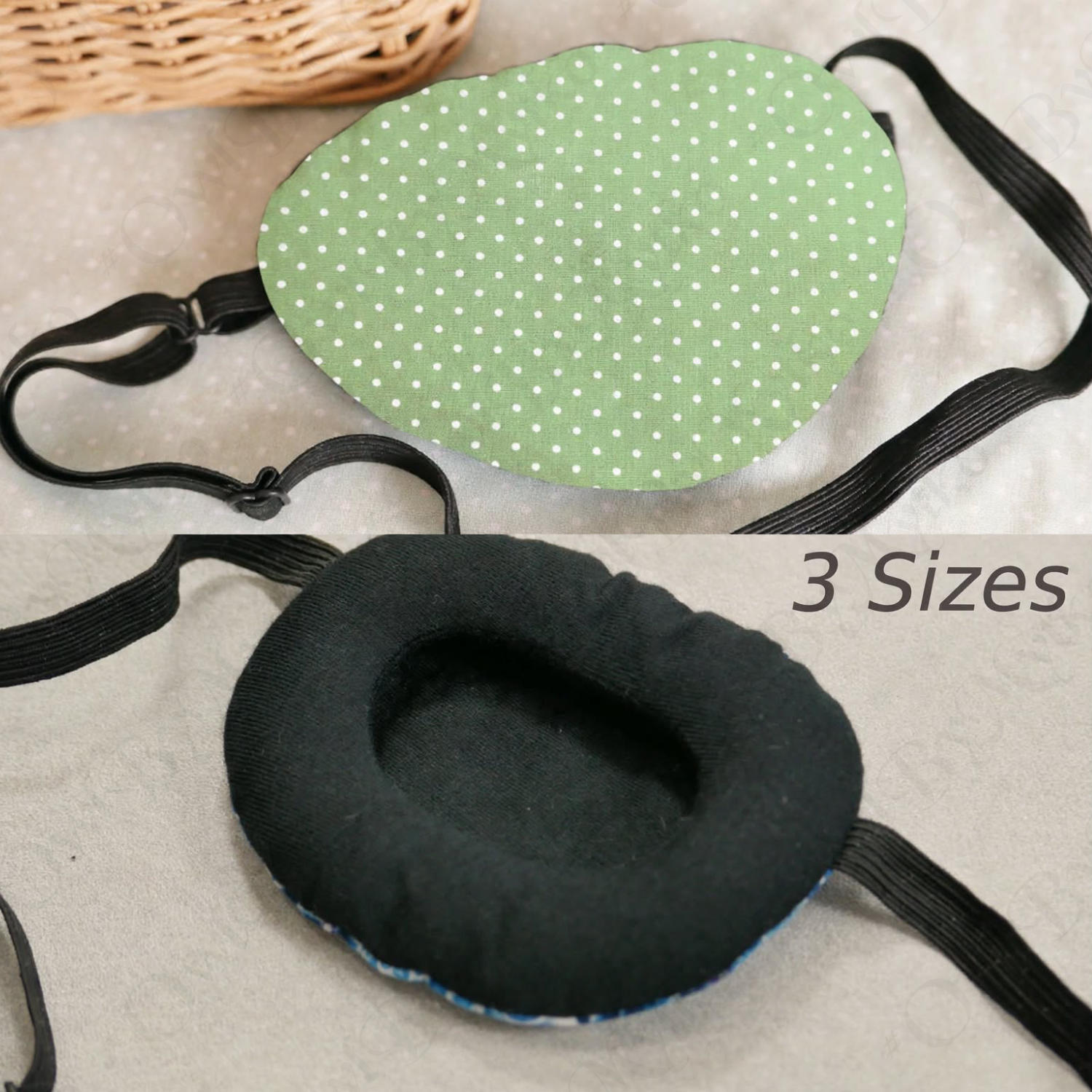 3D Adjustable Cotton Eye Patch Dots on Mint Design | Amblyopia & Astigmatism Eye Cover
