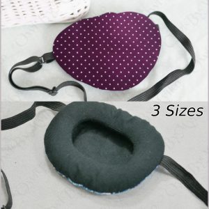 3D Adjustable Cotton Eye Patch Dots on Purple Design | Amblyopia & Astigmatism Eye Cover
